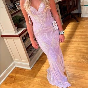 Purple Formal Irradecent Prom Dress